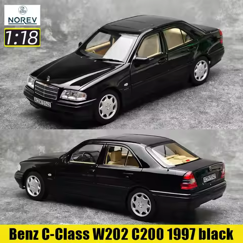 NOREV diecast model 1:18 FOR Benz C-Class W202 C200 1997 black Benz W202 AMG C36 1993 black car mode