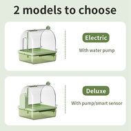 Clear Hanging Bird BathAutomatic Water Circulation Bath Shower for Bird Clean Space Saving Design Bi