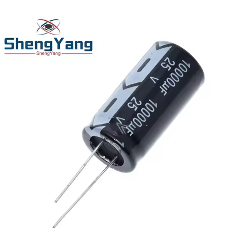 TZT 1/5pcs Aluminum Electrolytic Capacitor 25V / 10000 UF 25V/10000UF Electrolytic Capacitor Size 18