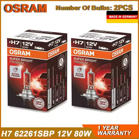 OSRAM H7 62261SBP SUPER BRIGHT PREMIUM 12V 80W 3200K Off Road 1950lm Car Halogen Headlight Original 