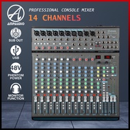 AmpAudio 14-Channel Console Mixer with DSP Effects USB Interface & 48V Phantom Power – AP1432UX