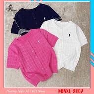 Cadigan Sweater short sleeve Horse Embroidery with Fish Pattern Wool Pattern QC Minxu Shop CK61