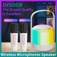 VAORLO Wireless Dual Microphones Karaoke Machine KTV DSP System RGB Colorful LED Lights Bluetooth 5.3 PA Speaker 3D HIFI Stereo Surround For Home Party/Christmas/Birthday/Kids Gift