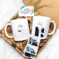 Custom Couple Mugs Gift Box/s Anniversary/s Wedding Gift/s Unique Hampers/s Gift Ideas Illustration/