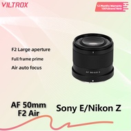 Viltrox 50mm F2 Air Full Frame Auto Focus Large Aperture STM Lens for Sony E A7C A7ll A7RlI A9 A1 FX