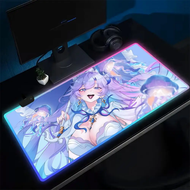 【flowerlove shop】 Wuthering Waves Cantarella Anime Gaming Mouse Pad LED Table Pads Backlit Rubber D