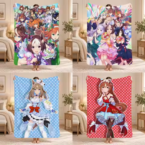 Still In Love UmaMusume Pretty Throw 240g Lightweight Flannel Blanket, Soft Skin Throw Blanket for S