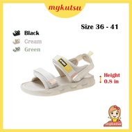 MYKUTSU Luna Kasut Perempuan Selipar Wanita Sepatu Hitam Sandal Women Strap Flats Sandals