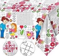 Qyeahkj Giant Paper Coloring Tablecloth for Kids Large Mothers Day Coloring Poster Table Cover Table