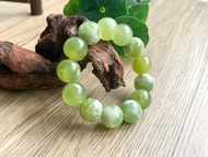 【一物一圖】天然16mm岫玉 青提奶蓋老型手鍊