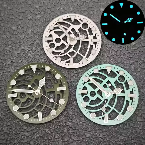 NH70 Hollowed Watch Dial 28.5mm BGW9 Strong Luminous Watch Faces for NH36/NH35/NH70 Movement Watch A