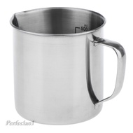 *Stainless 500ml/1000ml Measuring Cup Jug with Marking Handle Coffee Milk Mug