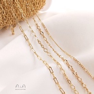 █A.ιA゜14K gold●〔1 M〕°14K Gold Package Color Protection Figaro Loose Chain Peanut Chain Cloud Chain 8