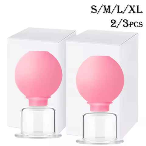 2/3PCS Facial Cupping Cup 1PCS Face Cup Silicone Cupping Massage Vacuum Suction Mug for Body Face Le
