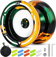 Professional Yoyo S2 for Kids 8-12 Beginners, POM+ Metal Yoyo with Unresponsive Bearing for DNA Tric
