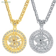 ANYS Gold Silver Plated Chain for Men for w Dollar Sign Pendant Necklace Dollar Neck