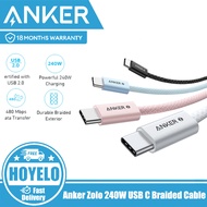 Anker Zolo 140W Type C Cable, Braided and Dirt-Free Type C Fast Charging Cable