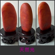 天然新疆和田玉籽料原石（重529克）｜大紅黃皮獨籽完石
