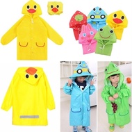 CHILDREN'S HOODIE RAINCOAT CUTE ANIMAL MOTIF RAINCOAT/ children's raincoat/ - YELLOW raincoat