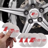 56mm 4pcs Car Logo Wheel Center Hub Decal Sticker for Audi Sline Quattro A3 A4 A5 A6 A7 Q3 Q5 Q7 S3 