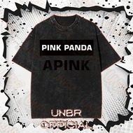 UNBR New vintage American-style washed pure cotton T-shirt with APINK print