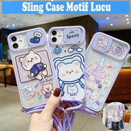 Redmi Poco M3 Sling Case Cover Tali Lanyard Slide Camera Karakter Lucu