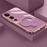 Vivo V50 Lite 4G 5G Soft Case Luxury Plating Wireless MagneticRing for Mobile Phones