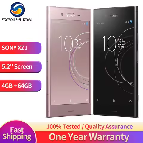 Sony Xperia XZ1 G8341 G8342 4G Mobile Phone 4GB RAM 64GB ROM 5.2" 19MP+13MP 4K Video Octa Core XZ1 C