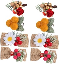 FRCOLOR 8pcs Christmas Girls Hair Clip Bowknot Hairpins Christmas Hair Pins Christmas Hairpin Berry Hair Clip Girls Gift Fall Decor Christmas Girls Hairpins Baby Daisy Rope Pine Cones
