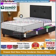 NEW Guhdo New Prima Drawer Bed Laci - Full Set Sienna Hitam -