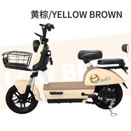 2022新国标电动自行车电动车双人 黄棕相间色 整车搭配超威/天能48V20A铅酸电池