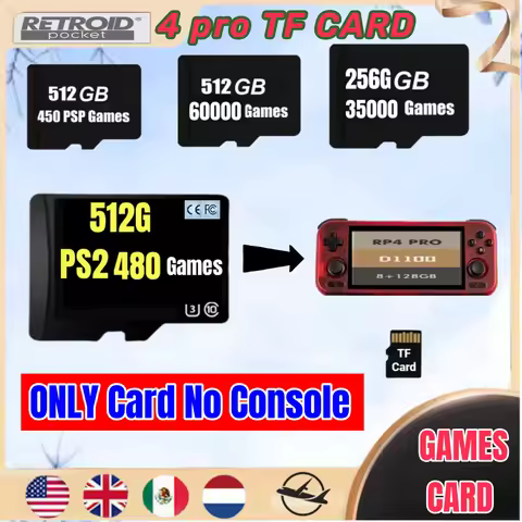 Retroid Pocket 4 Pro TF Card Memory Card Rp4+ Popular Classic Retro Game PS2 PSP 3DS Android Portabl