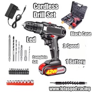 48V Wireless Portable Cordless Electric Impact Power Torque Drill + 1 42Vf Rechargeable Lithum Batte