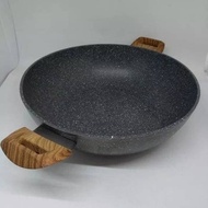 Cypruz 30 Cm Marble Wok Fry Pan Induction Frying Pan