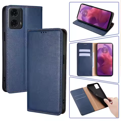 Luxury Leather Flip Phone Case for Motorola G34 G84 G54 G24 G14 G04 4G G Stylus 2024 5G Magnetic Wal