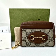 GUCCI 全新馬銜扣1955拉鍊卡夾零錢包