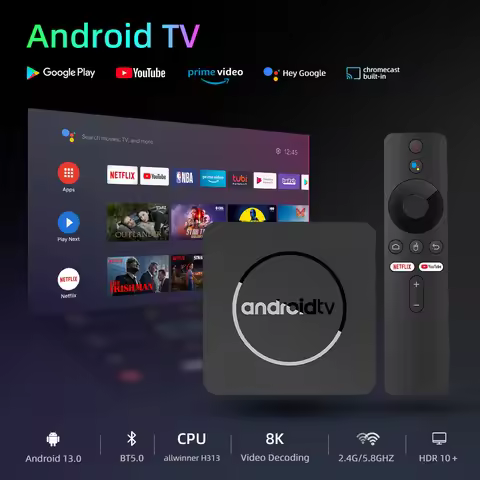 Android13 Smart Mini Android TV Box Google Assistant Portable Streaming Media AllwinnerH313 2G16G 4K