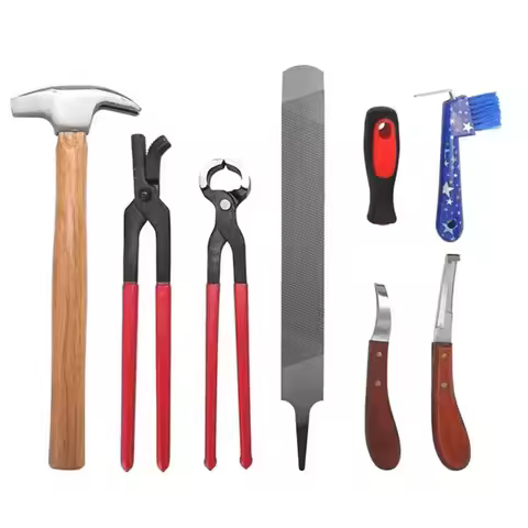 8-piece set of horse shoe repair tools, nail horse shoe set