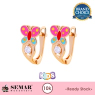 Anting Emas Baby Colour Butterfly Kids Gold 10K Semar Nusantara