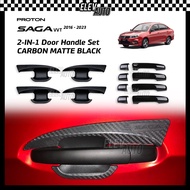 Proton Saga VVT 2016 - 2023 MATTE CARBON Door Handle Set Bowl Cover Trim Accessories Bodykit 2018 2019 2020 2021 2022