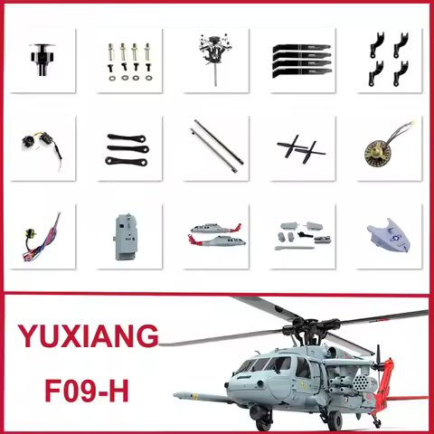 YXZNRC F09H Helicopter UH60-Black Hawk Accessories Body Battery Blade Nose Landing Gear Parts compat