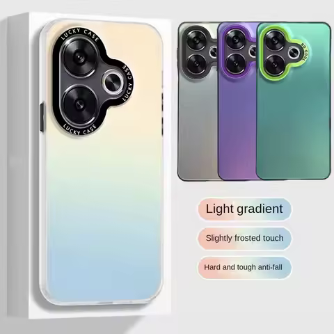 Colourful Silver Laser Gradient Case for POCO F6 POCO F6 Pro X6 Pro F5 Pro X5 F4 F3 Frosted Acrylic 
