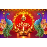 5x3ft Happy Diwali Banner Photography Backdrop Decorations for Festival of Lights Deepavali Background Supplies Party Banner
