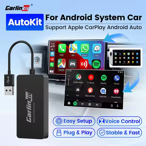 CarlinKit Android Auto USB Dongle Wireless CarPlay Adapter For Android Car Support Spotify Waze Map 