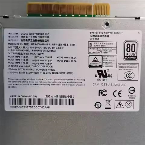 For Lenovo P520 P620 P720 1000W Power Supply 5P50V03189 5P50V03173 5P50V03211 FSK001 DPS-1000AB-12 A