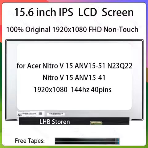 15.6" 144Hz Laptop LCD Screen for Acer Nitro V 15 ANV15-51 582S N23Q22 ANV15-41 Display Matrix Panel