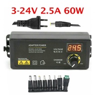 Adjustable Power Adapter LED Display Power Supply US/EU Plug W/ Connector