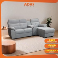 [PERCUMA PASANG] ADAS WATERCUP 3 SEAT L-SHAPE SOFA RUBI