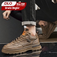 DLO S062 Men's Casual Shoes Brown Vintage Style Premium Thick Sole