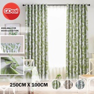 GDeal Ring/Hook & Rod Type Leaf Design Blackout Green Plant Fabric Curtain Home Living Bedroom Curta